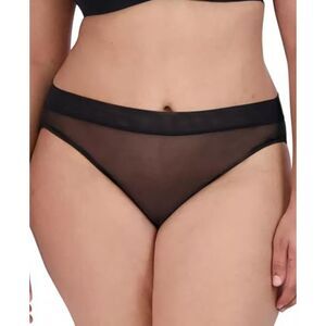 Steve Madden Womens Mesh High-Leg Bikini U Black L